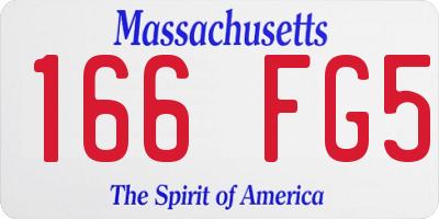 MA license plate 166FG5