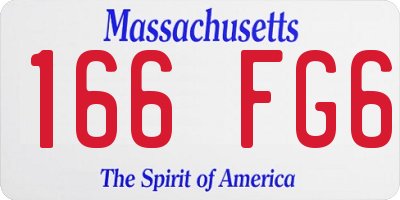 MA license plate 166FG6