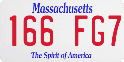 MA license plate 166FG7
