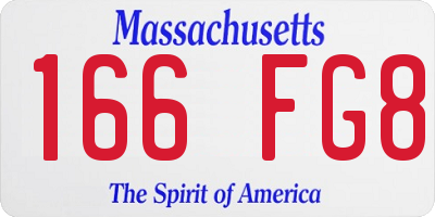 MA license plate 166FG8