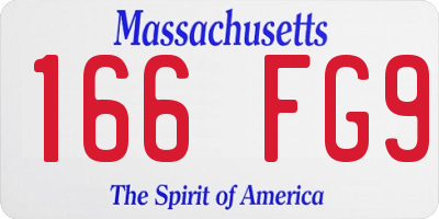 MA license plate 166FG9