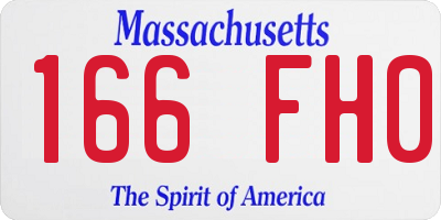 MA license plate 166FH0