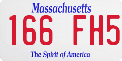 MA license plate 166FH5