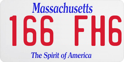 MA license plate 166FH6