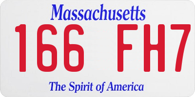 MA license plate 166FH7