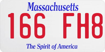 MA license plate 166FH8