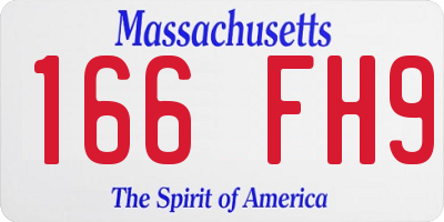MA license plate 166FH9
