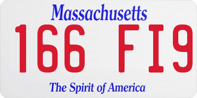 MA license plate 166FI9