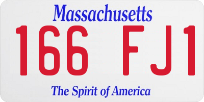 MA license plate 166FJ1