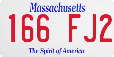 MA license plate 166FJ2