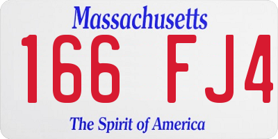 MA license plate 166FJ4
