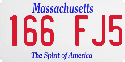 MA license plate 166FJ5