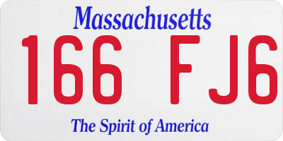 MA license plate 166FJ6