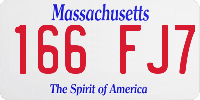 MA license plate 166FJ7