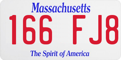MA license plate 166FJ8