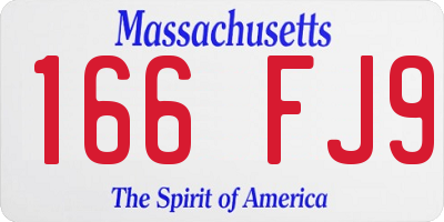 MA license plate 166FJ9