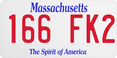 MA license plate 166FK2
