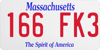 MA license plate 166FK3