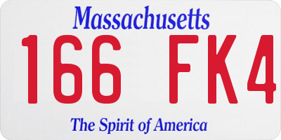 MA license plate 166FK4