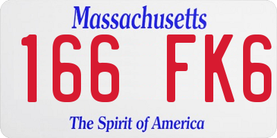 MA license plate 166FK6