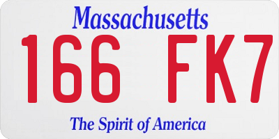 MA license plate 166FK7