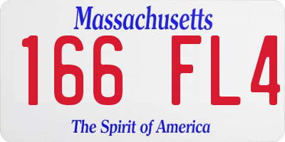 MA license plate 166FL4