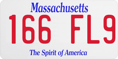 MA license plate 166FL9