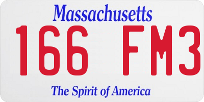 MA license plate 166FM3