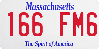 MA license plate 166FM6