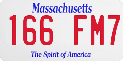 MA license plate 166FM7