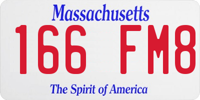 MA license plate 166FM8