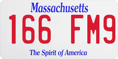 MA license plate 166FM9