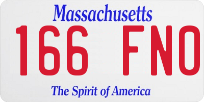 MA license plate 166FN0