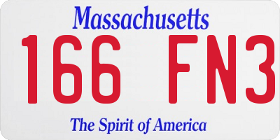 MA license plate 166FN3
