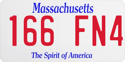 MA license plate 166FN4