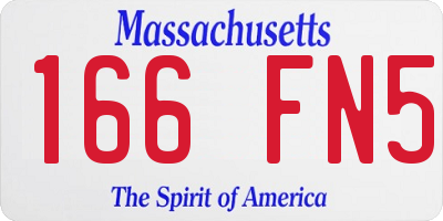 MA license plate 166FN5