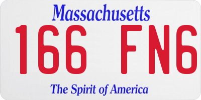 MA license plate 166FN6