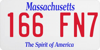 MA license plate 166FN7