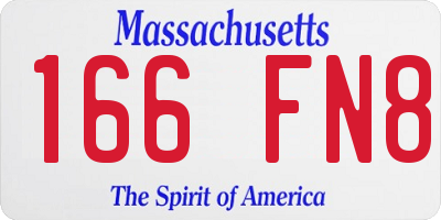 MA license plate 166FN8