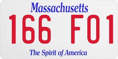 MA license plate 166FO1