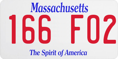 MA license plate 166FO2