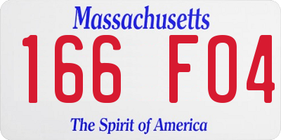 MA license plate 166FO4
