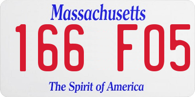 MA license plate 166FO5