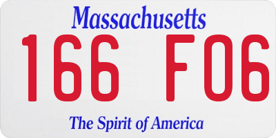 MA license plate 166FO6