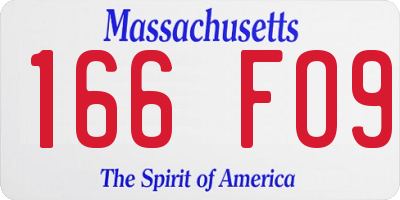 MA license plate 166FO9