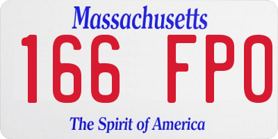 MA license plate 166FP0