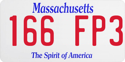 MA license plate 166FP3
