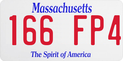 MA license plate 166FP4