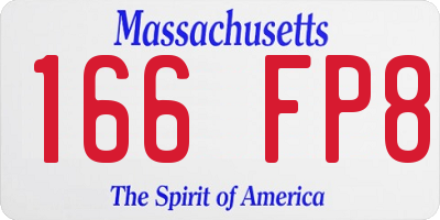 MA license plate 166FP8