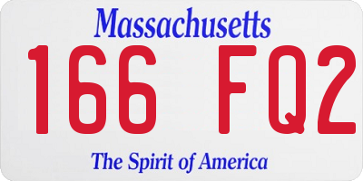 MA license plate 166FQ2